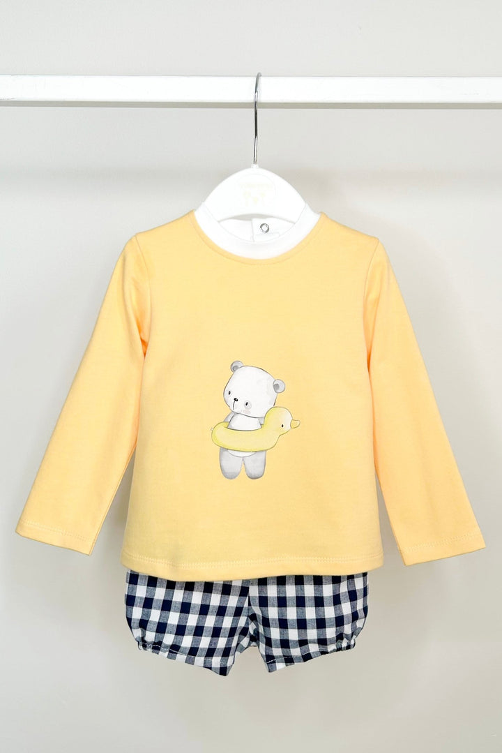 Valentina Bebés "Timothy" Sunshine Yellow 3 - Piece Shorts Set - Millie and John