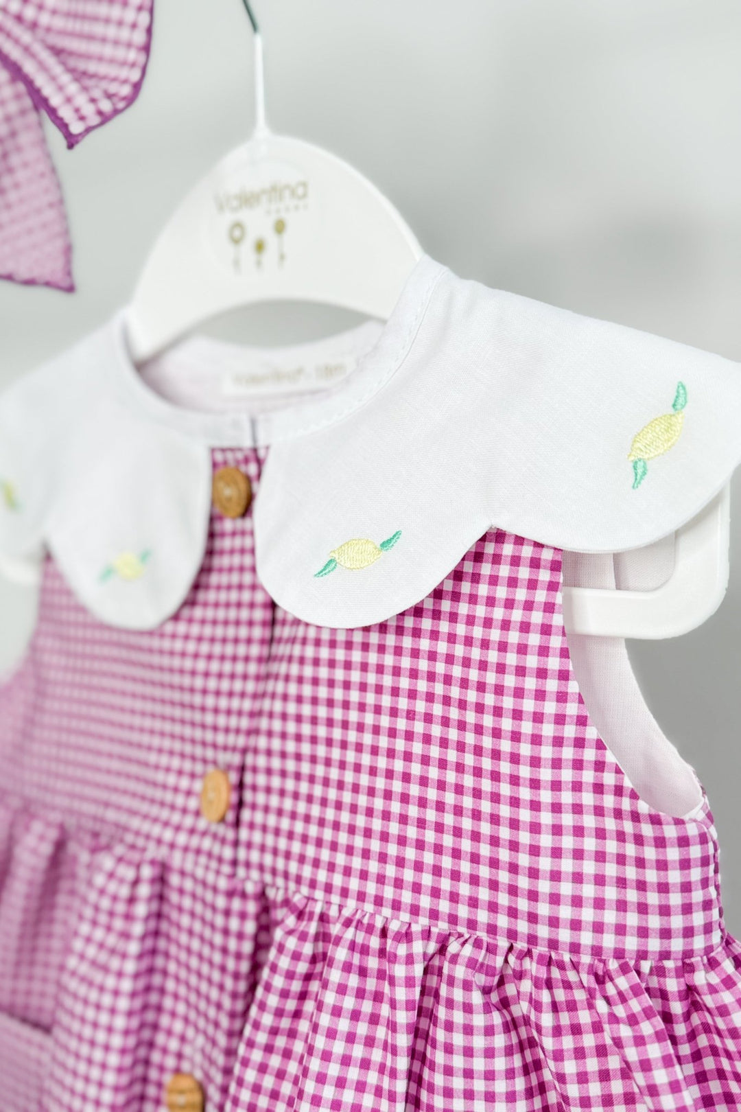 Valentina Bebés "Valerie" Purple Gingham Dress &amp; Bloomers - Millie and John