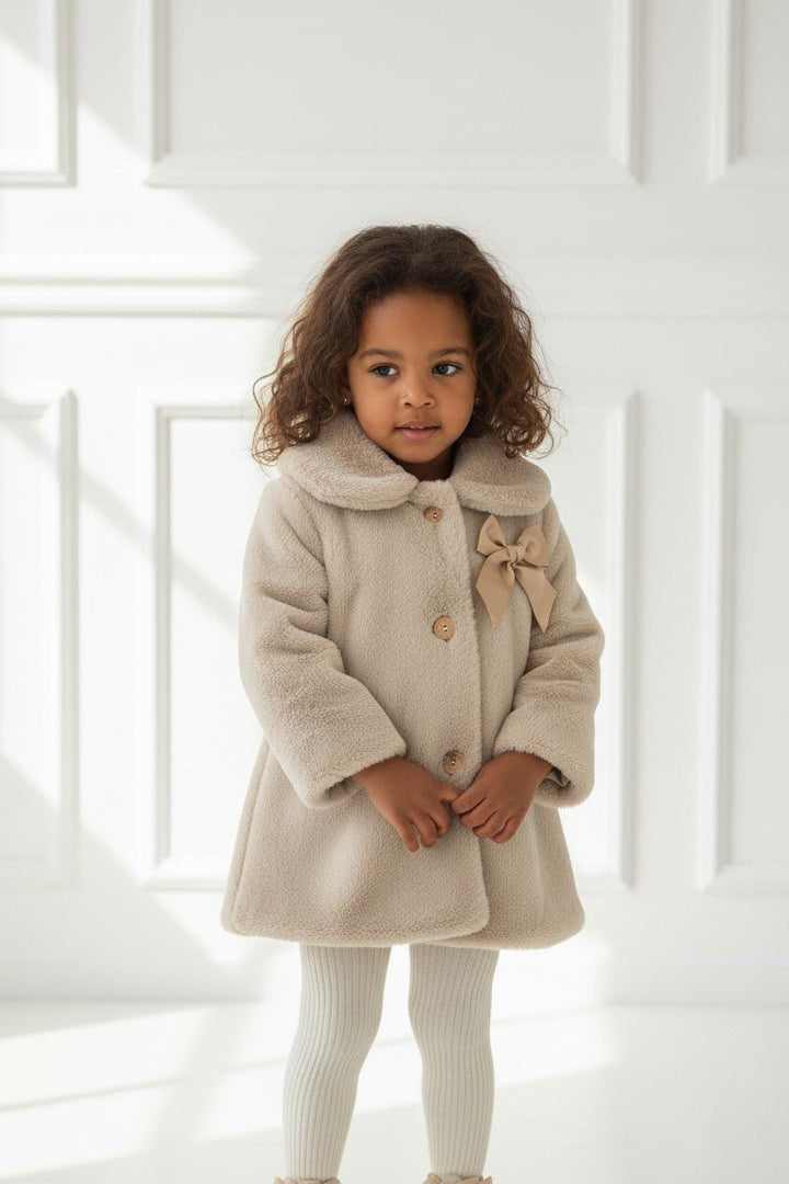 Valentina Bebés "Winnie" Stone Faux Fur Coat - Millie and John
