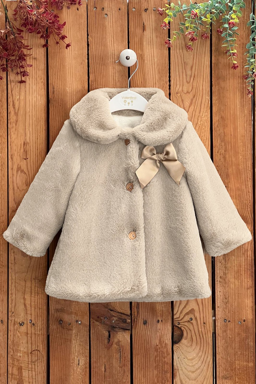 Valentina Bebés "Winnie" Stone Faux Fur Coat - Millie and John