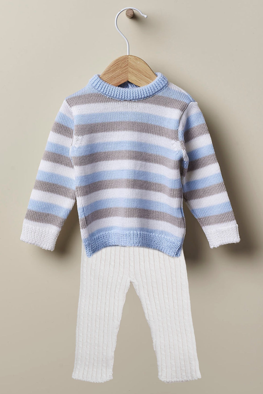 Wedoble "Alberto" Blue Striped Knit Top & Leggings - Millie and John