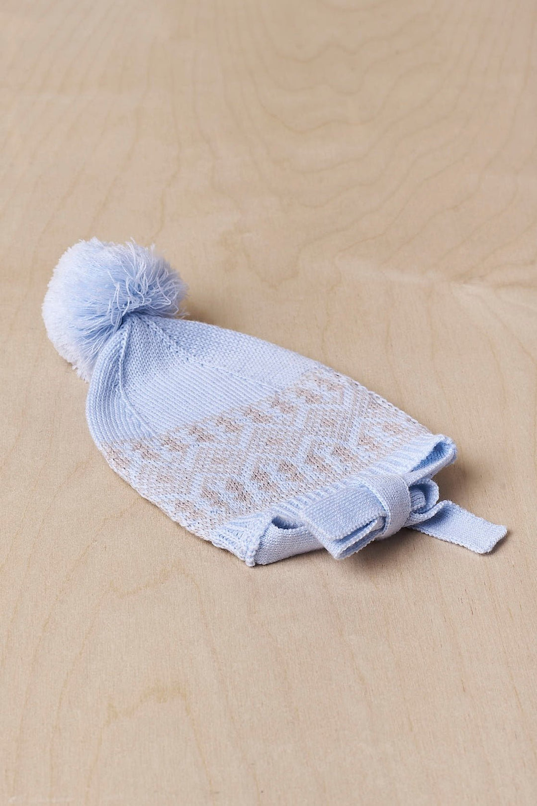 Wedoble Baby Blue Merino Wool Pom Pom Hat - Millie and John