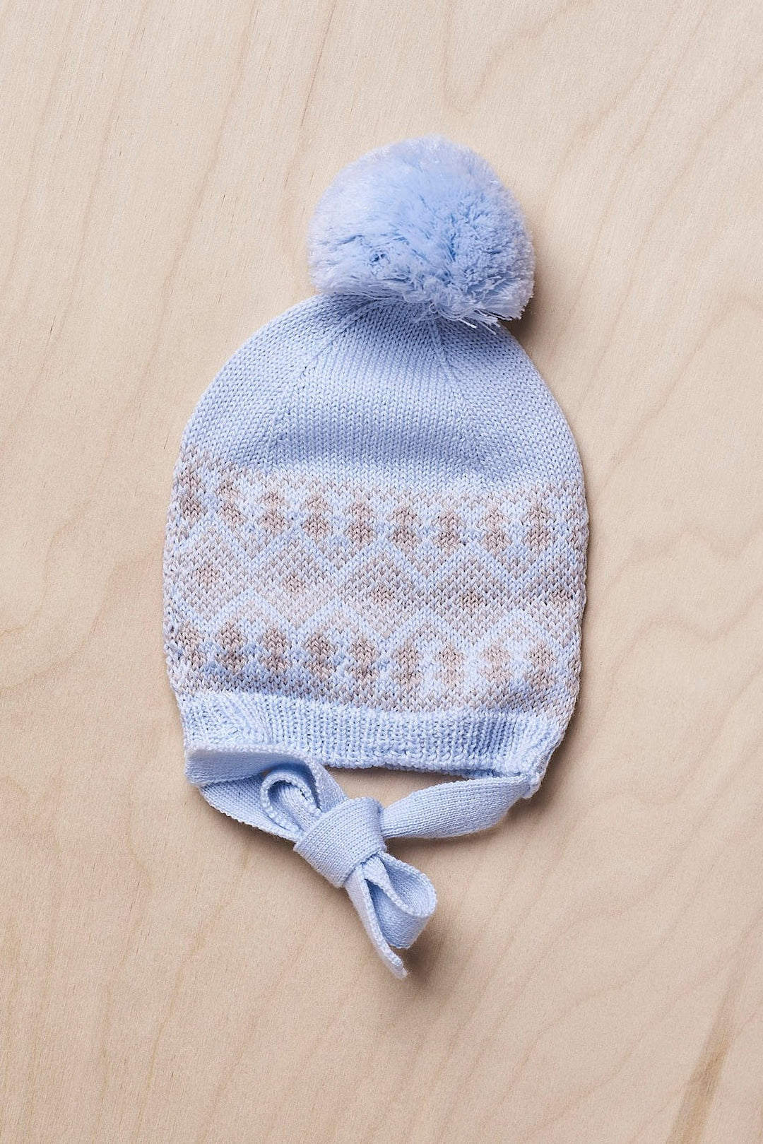 Wedoble Baby Blue Merino Wool Pom Pom Hat - Millie and John