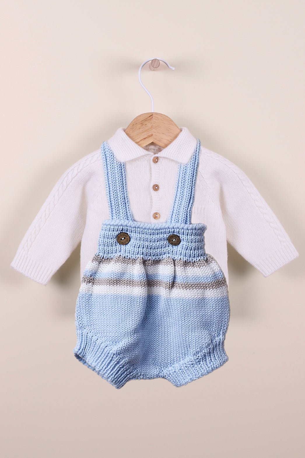 Wedoble "Celestino" Knit Polo Shirt & Baby Blue Shortie - Millie and John