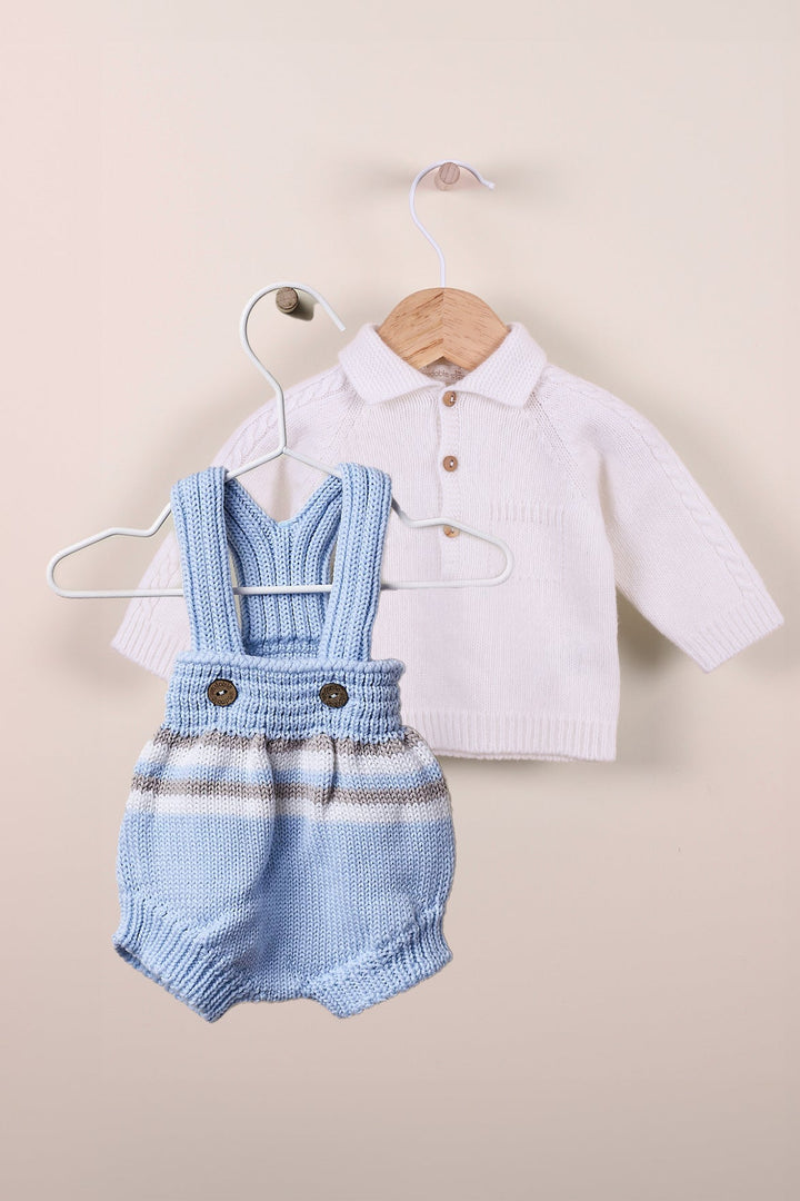Wedoble "Celestino" Knit Polo Shirt & Baby Blue Shortie - Millie and John