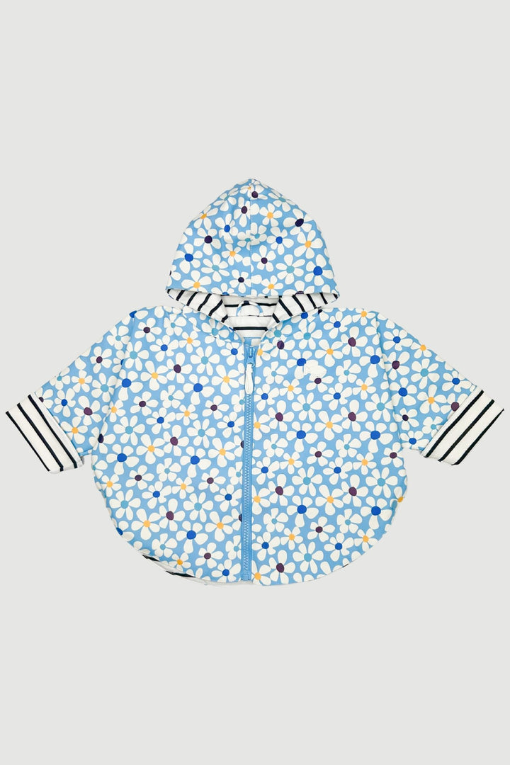 Week - end à la Mer "Dory" Blue Floral Waterproof Cape - Millie and John