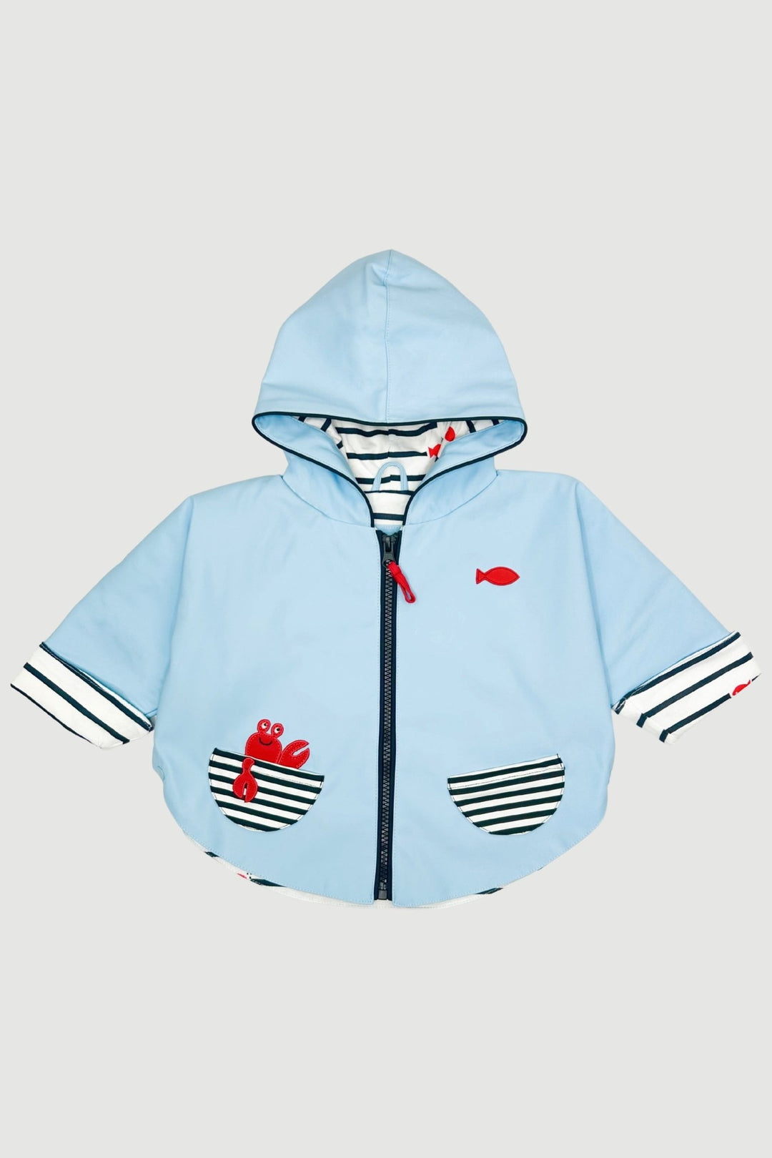 Week - end à la Mer "Georgie" Sky Blue Waterproof Cape - Millie and John