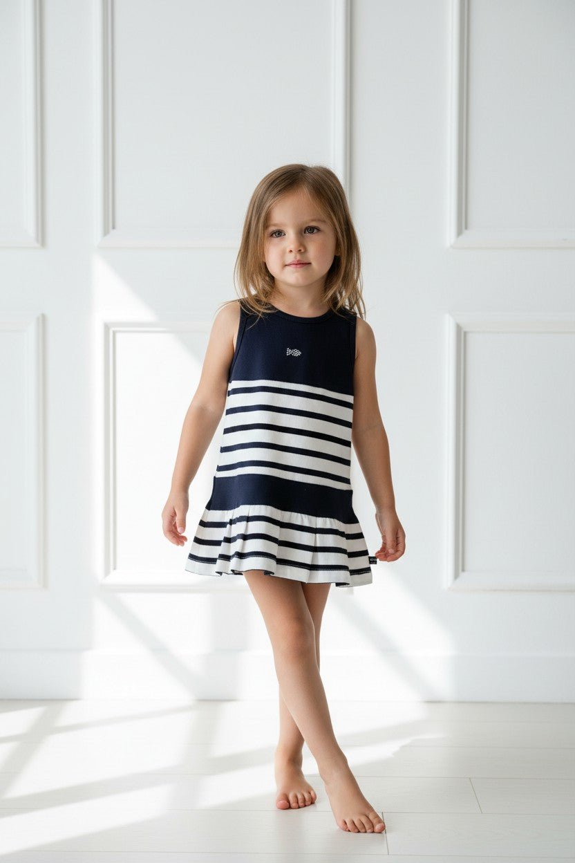 Week - end à la Mer "Heidi" Navy Striped Dress - Millie and John