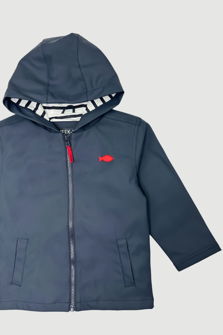 Week - end à la Mer "Huxley" Navy Blue Waterproof Raincoat - Millie and John