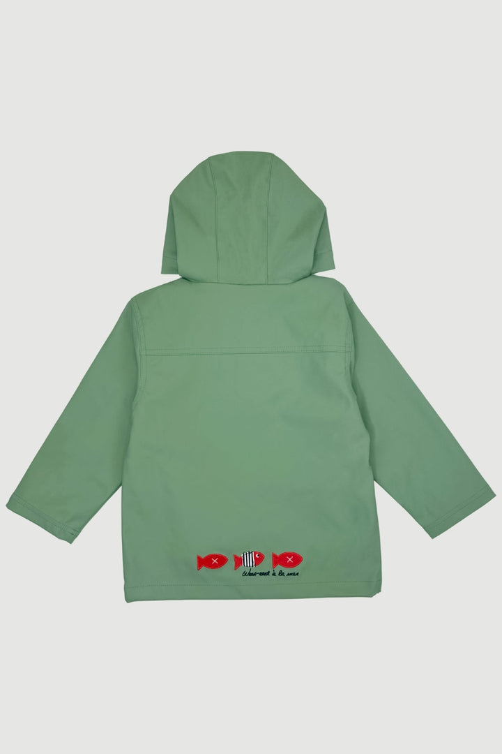 Week - end à la Mer "Huxley" Sage Green Waterproof Raincoat - Millie and John