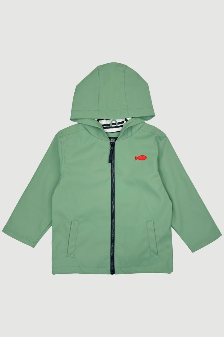 Week - end à la Mer "Huxley" Sage Green Waterproof Raincoat - Millie and John