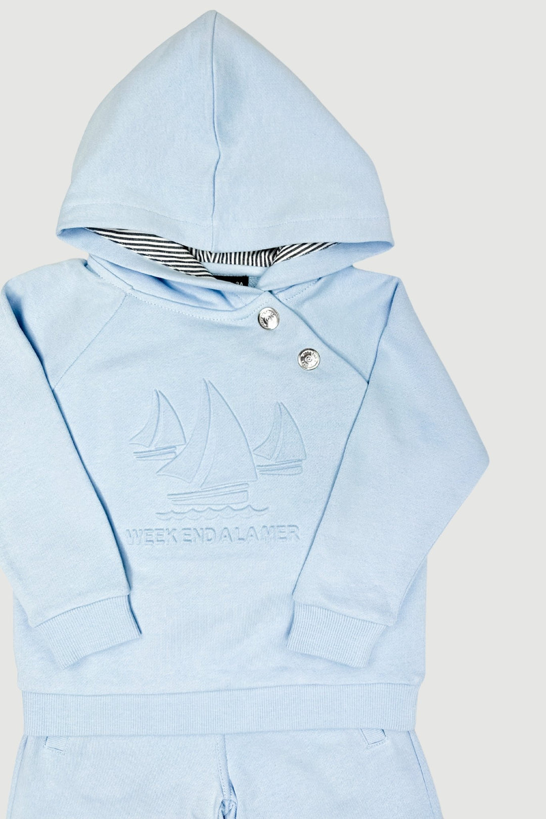 Week - end à la Mer "Jace" Sky Blue Hoodie & Shorts - Millie and John