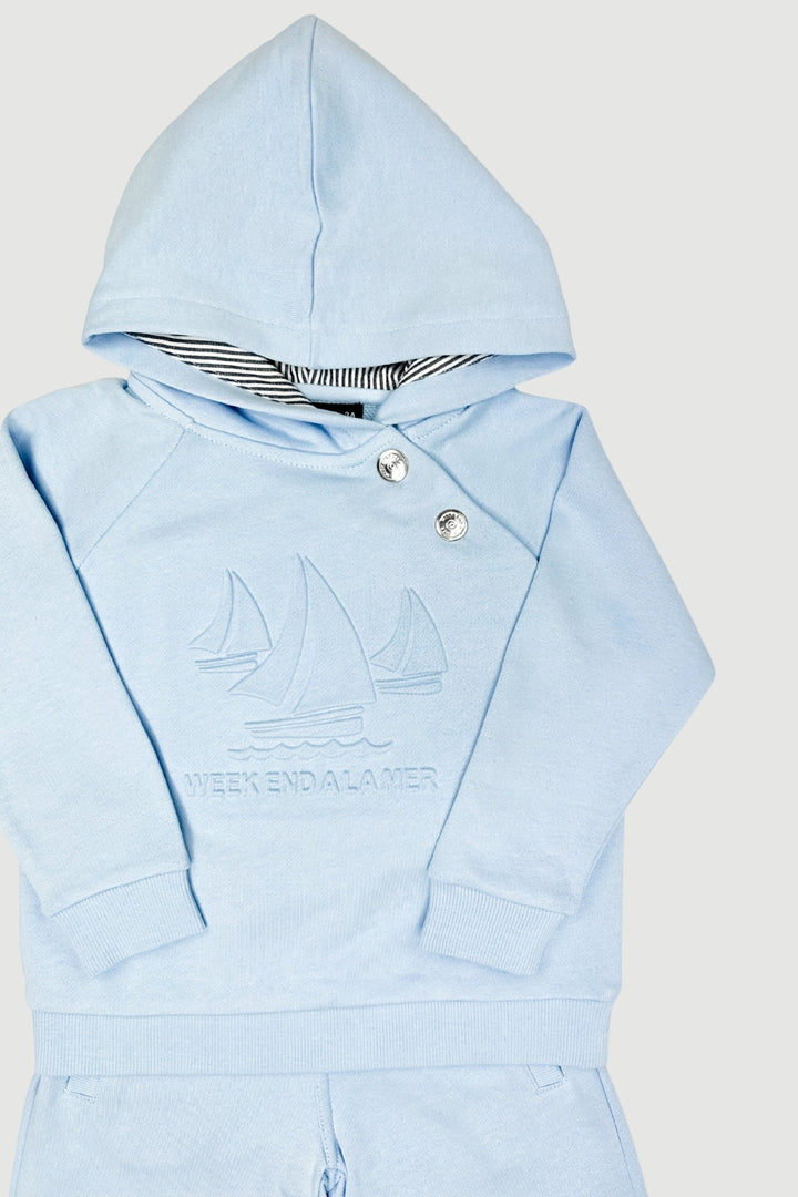 Week - end à la Mer "Jace" Sky Blue Hoodie & Shorts - Millie and John