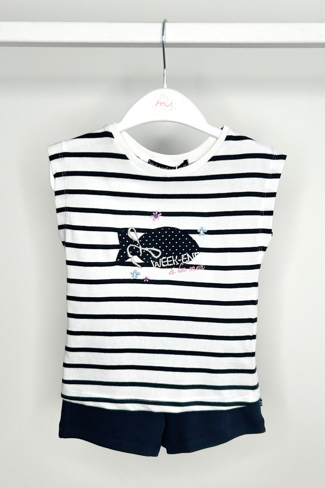 Week - end à la Mer "Naomi" Navy Striped Top & Shorts - Millie and John