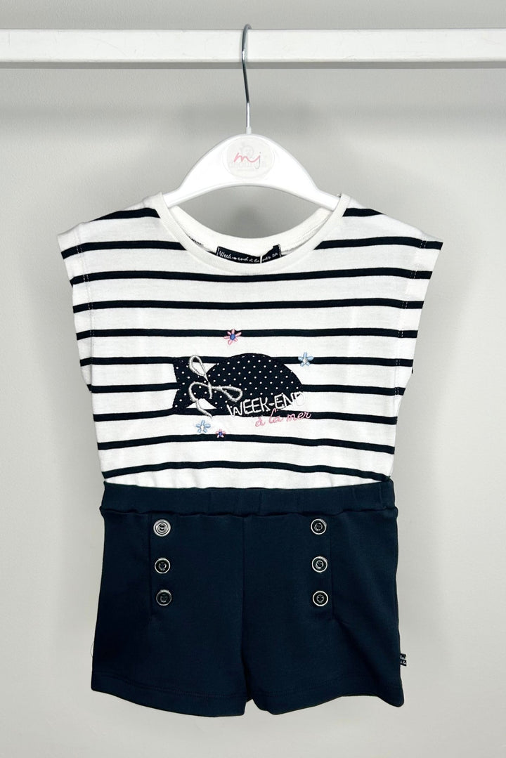 Week - end à la Mer "Naomi" Navy Striped Top & Shorts - Millie and John