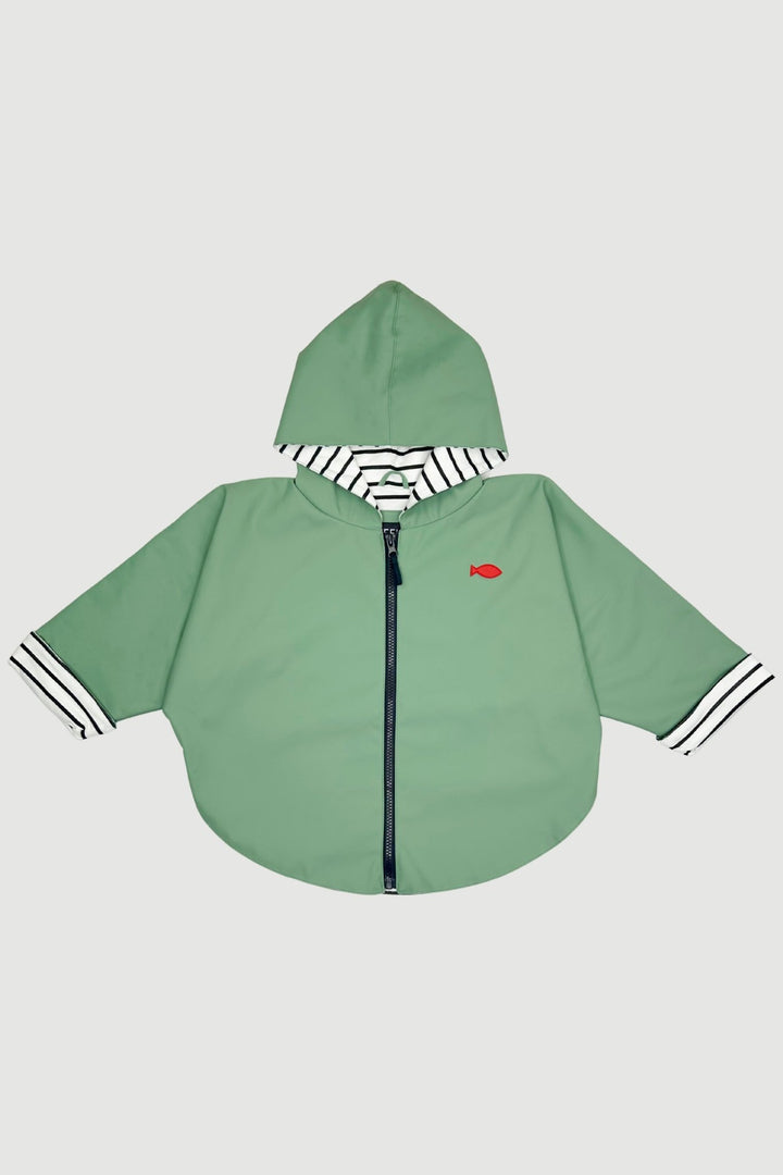 Week - end à la Mer "Nemo" Sage Green Waterproof Cape - Millie and John