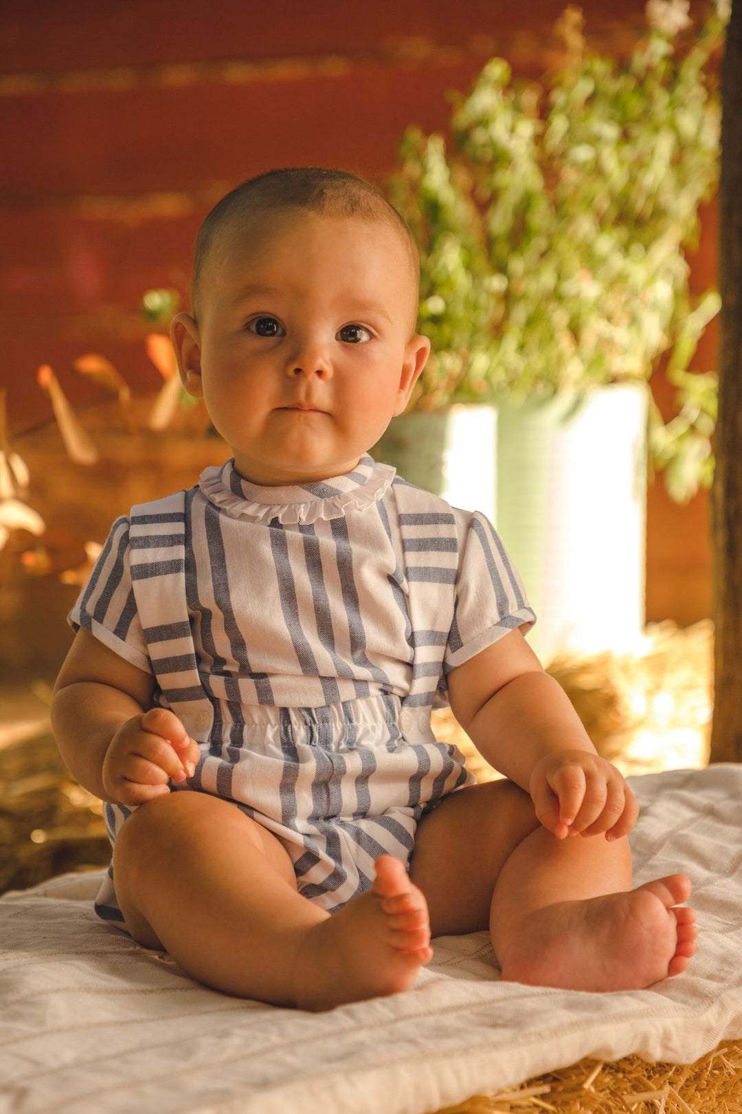 Cocote "Thomas" Blue Stripe Shirt & Jam Pants | Millie and John