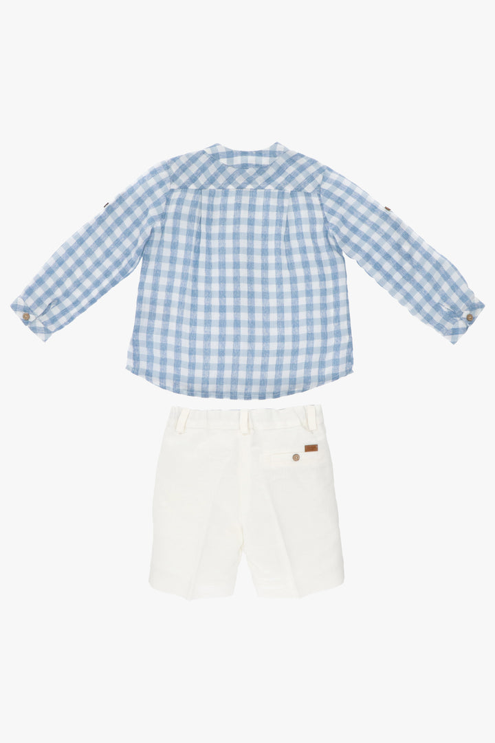 Martín Aranda "Oberon" French Blue Gingham Shirt &amp; Shorts | Millie and John
