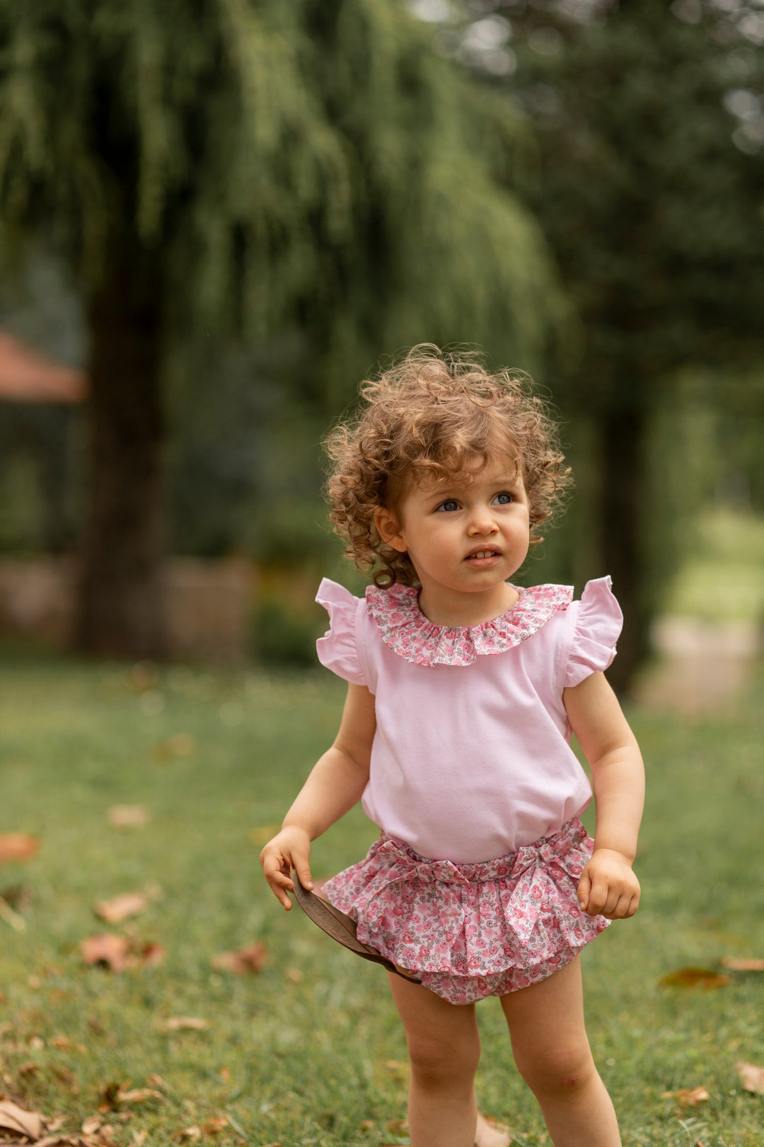 Deolinda "Cordelia" Pink Vintage Floral Blouse & Bloomers | Millie and John