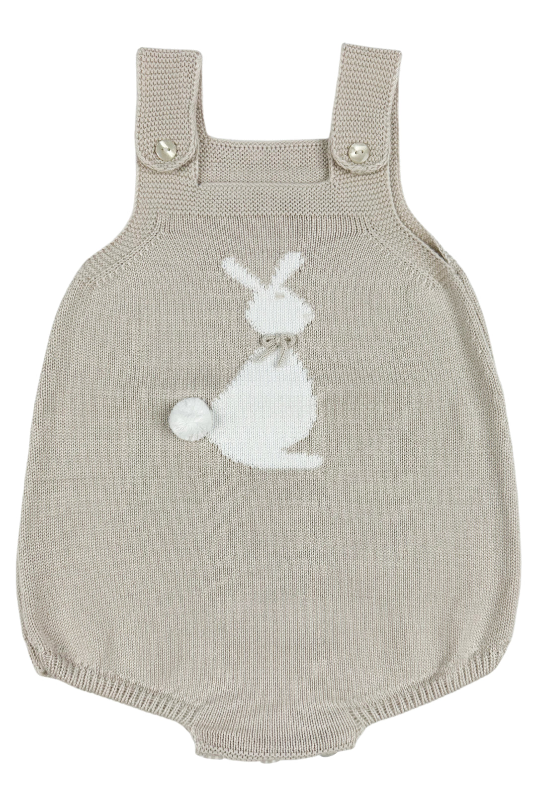 Granlei "Roux" Stone Knit Bunny Dungaree Romper | Millie and John