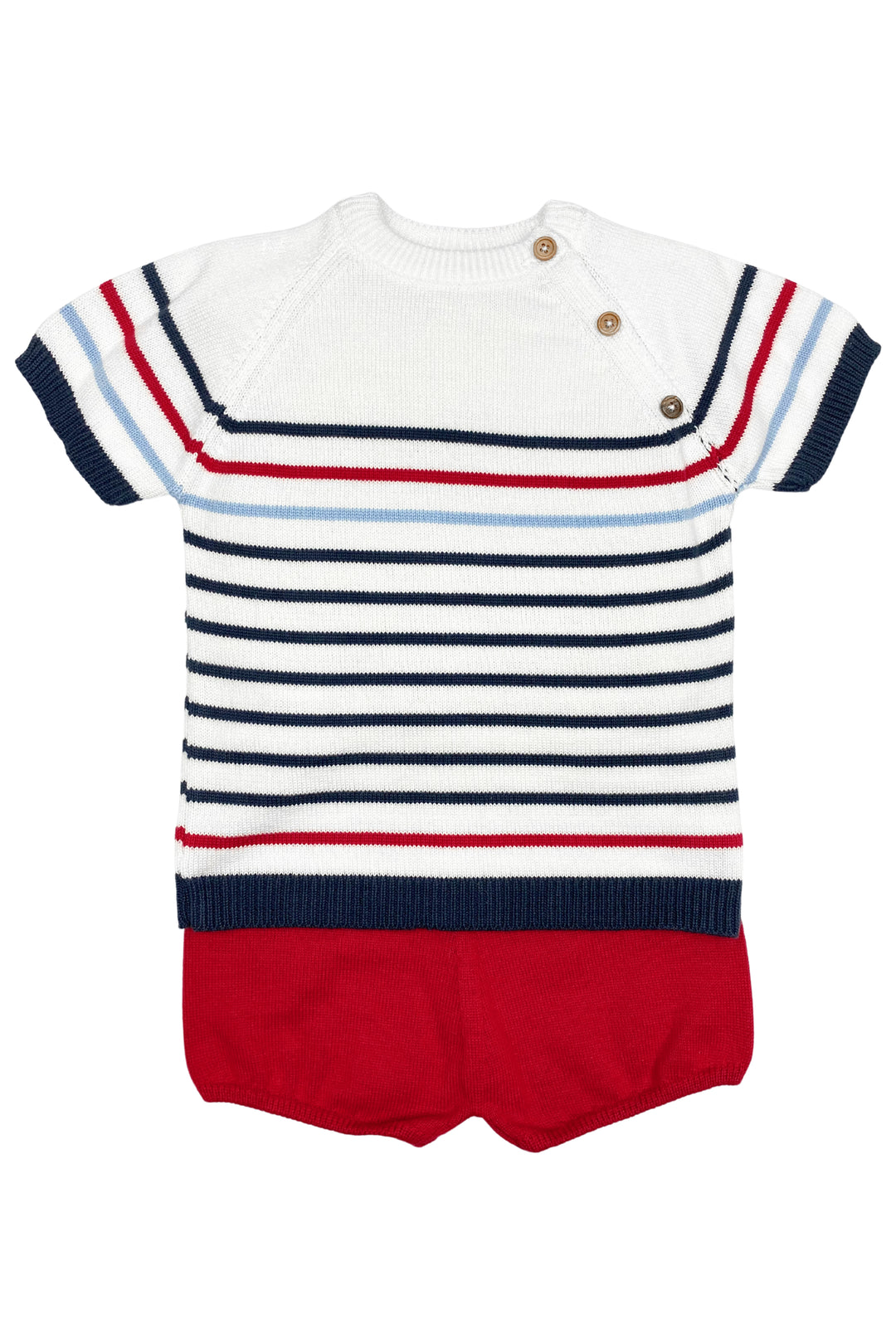 Granlei "Casper" Navy & Red Striped Knit Top & Shorts | Millie and John