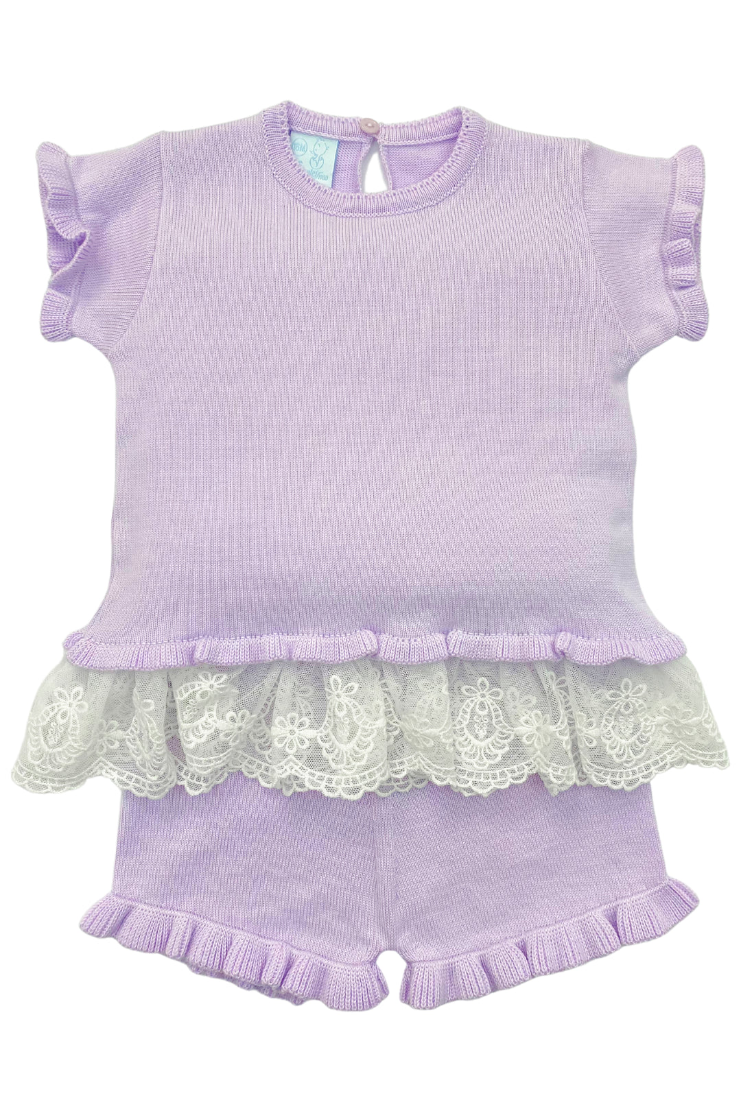 Granlei "Allegra" Lilac Lace Knit Top & Shorts | Millie and John
