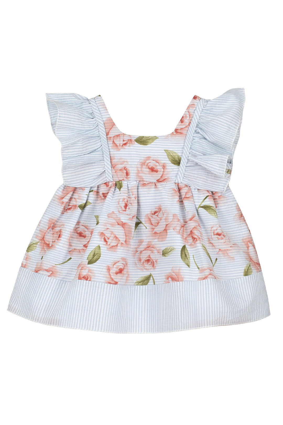 Calamaro Excellentt "Dorothy" Blue & Pink Rose Print Dress | Millie and John