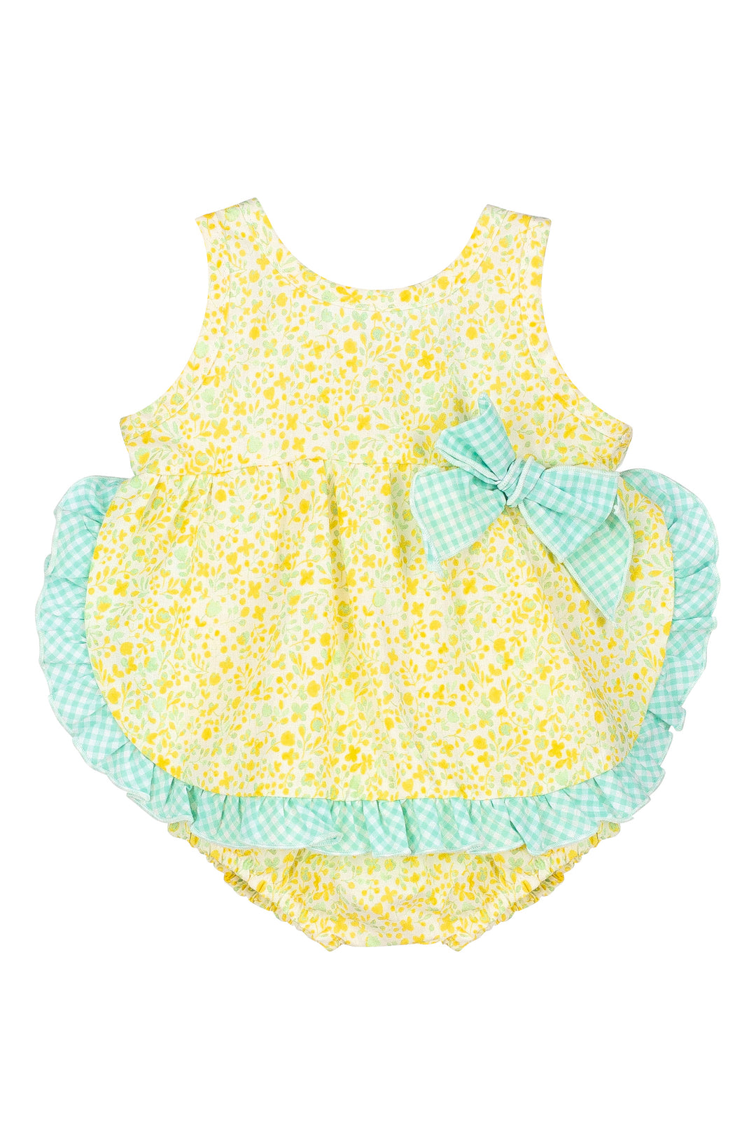 Calamaro "Josie" Lemon Floral Apron Dress & Bloomers | Millie and John