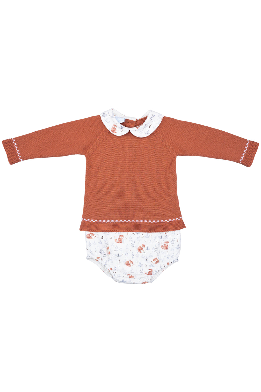 Granlei "Kaden" Terracotta Knit Fox Top & Jam Pants | Millie and John