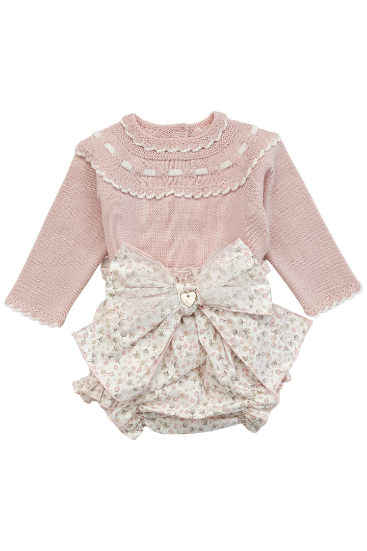 Granlei "Gracie" Dusky Pink Knit Top & Floral Bloomers | Millie and John