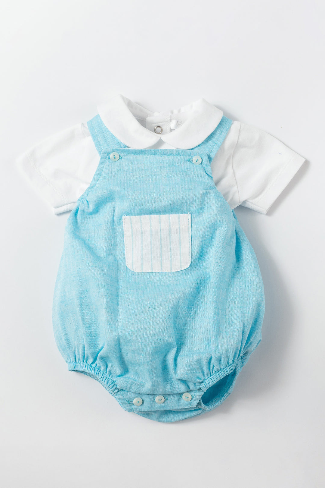 Deolinda "Neo" Turquoise Dungaree Romper Set | Millie and John