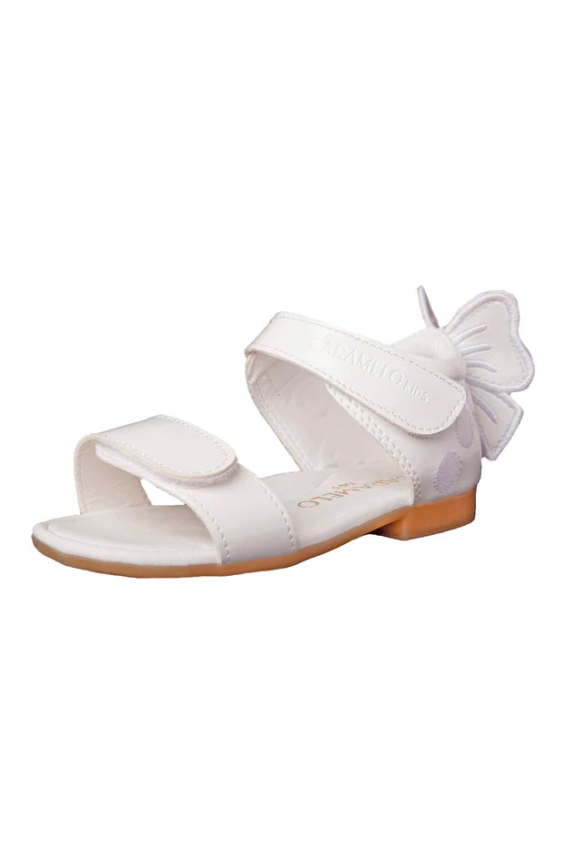 Caramelo Kids - Girls White Patent Bow Shoes
