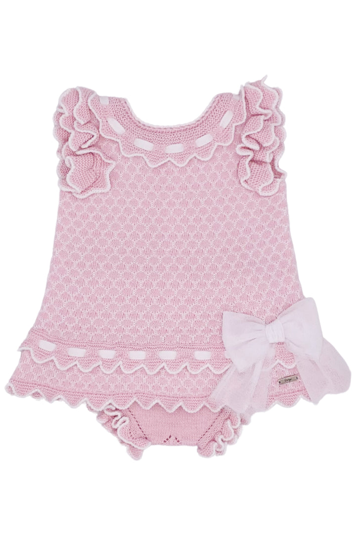 Rahigo "Evangeline" Baby Pink Knit Dress & Bloomers | Millie and John