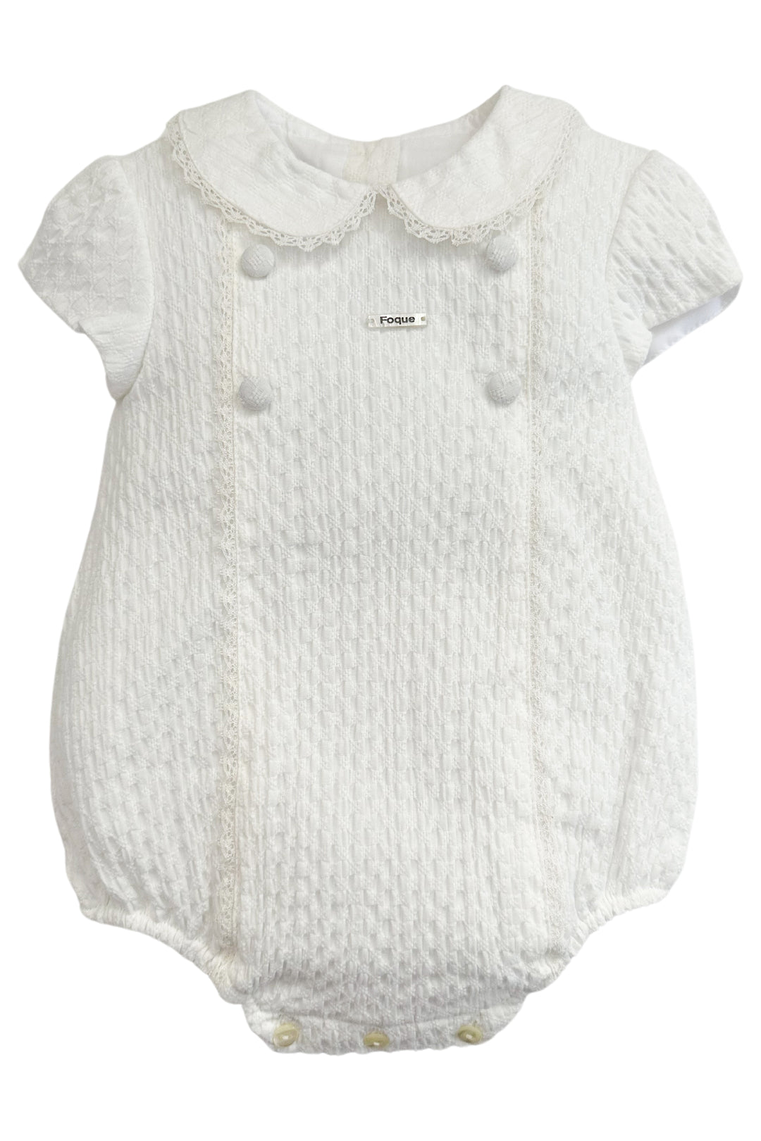 Foque "Lux" Ivory Cotton Romper | Millie and John