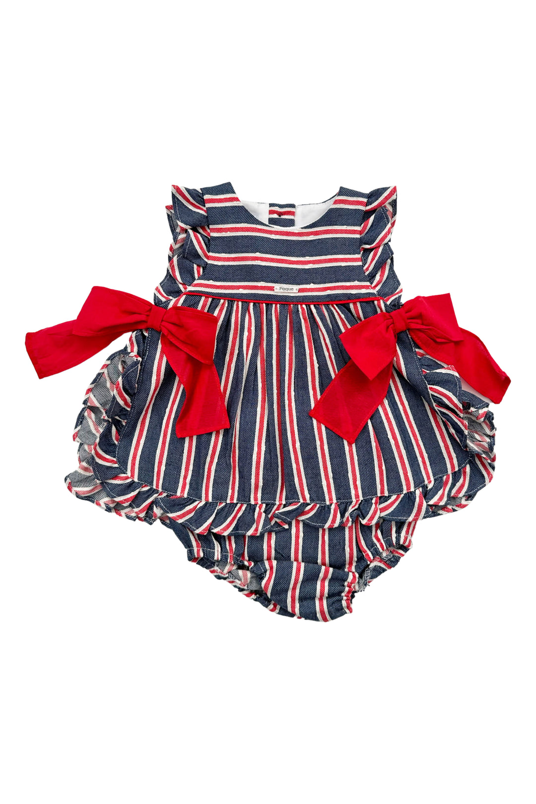 Foque PREORDER "Roma" Navy & Red Striped Dress & Bloomers | Millie and John