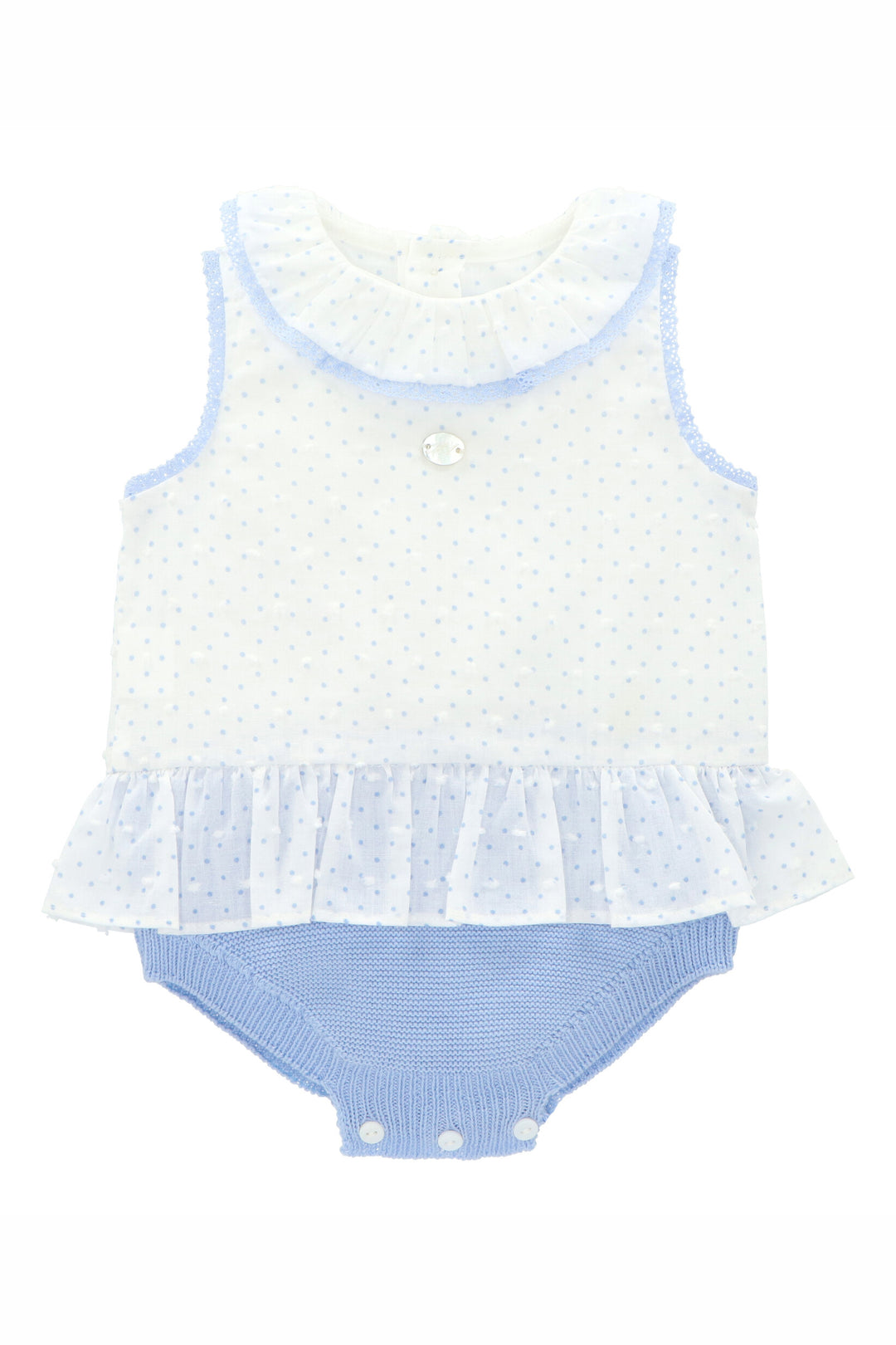 Martín Aranda "Adira" Blue Polka Dot Tutu Romper | Millie and John