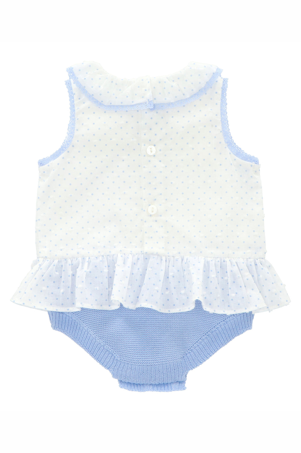 Martín Aranda "Adira" Blue Polka Dot Tutu Romper | Millie and John