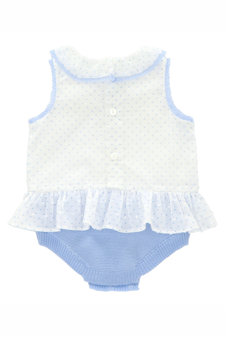 Martín Aranda "Adira" Blue Polka Dot Tutu Romper | Millie and John