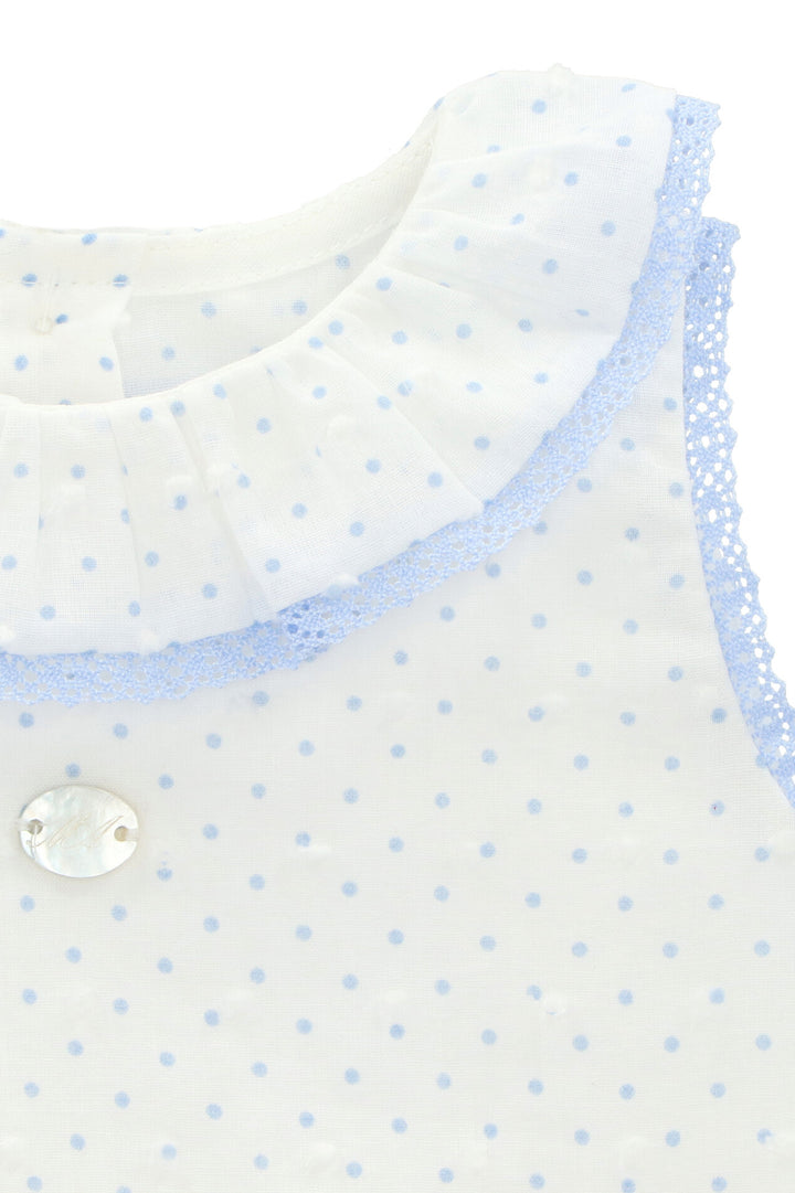 Martín Aranda "Adira" Blue Polka Dot Tutu Romper | Millie and John