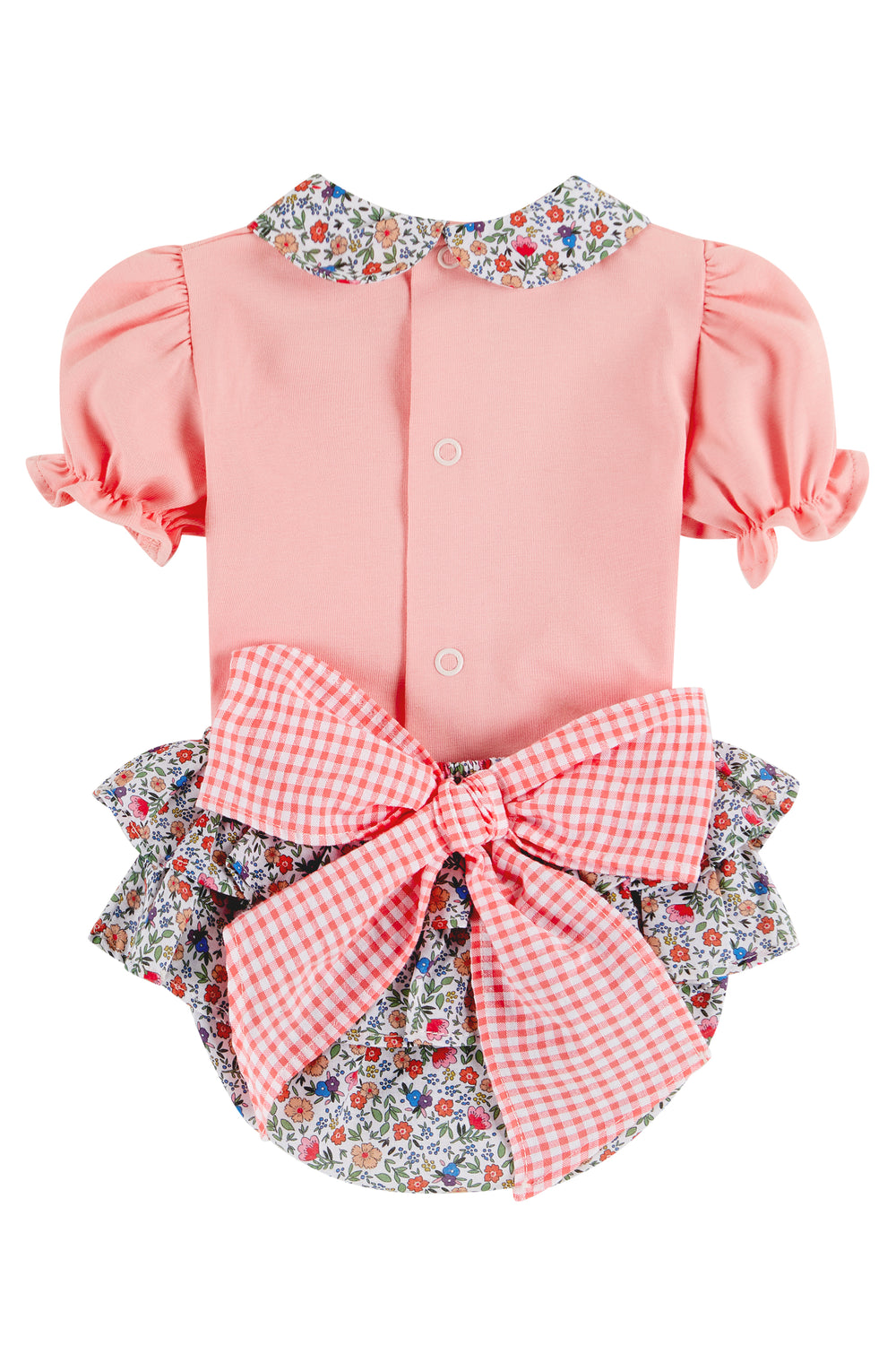 Deolinda "Georgiana" Coral Floral Blouse & Bloomers | Millie and John