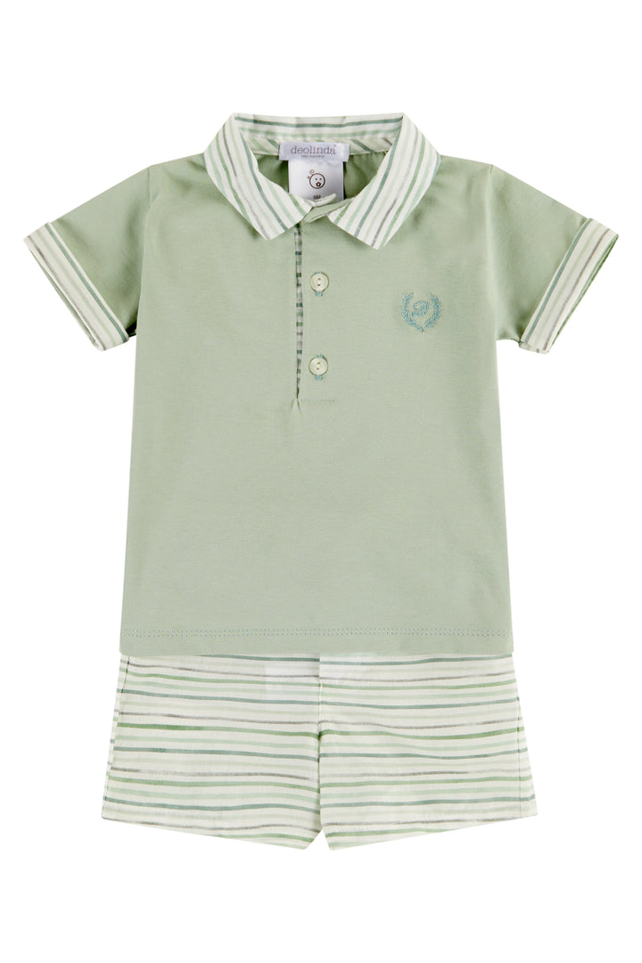 Deolinda "Nash" Sage Green Polo Shirt & Shorts | Millie and John