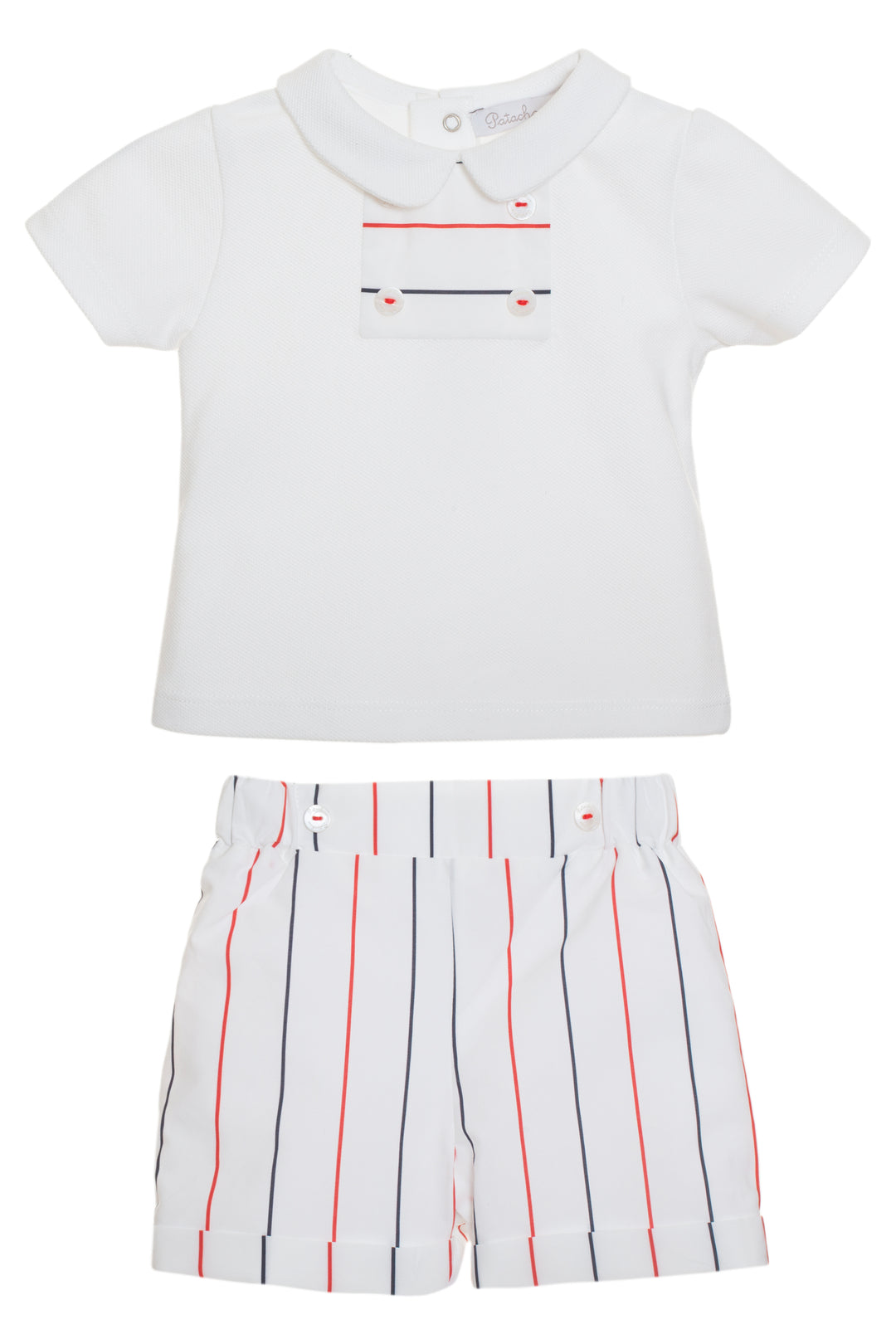 Patachou "Sonny" Red & Navy Striped Top & Shorts | Millie and John
