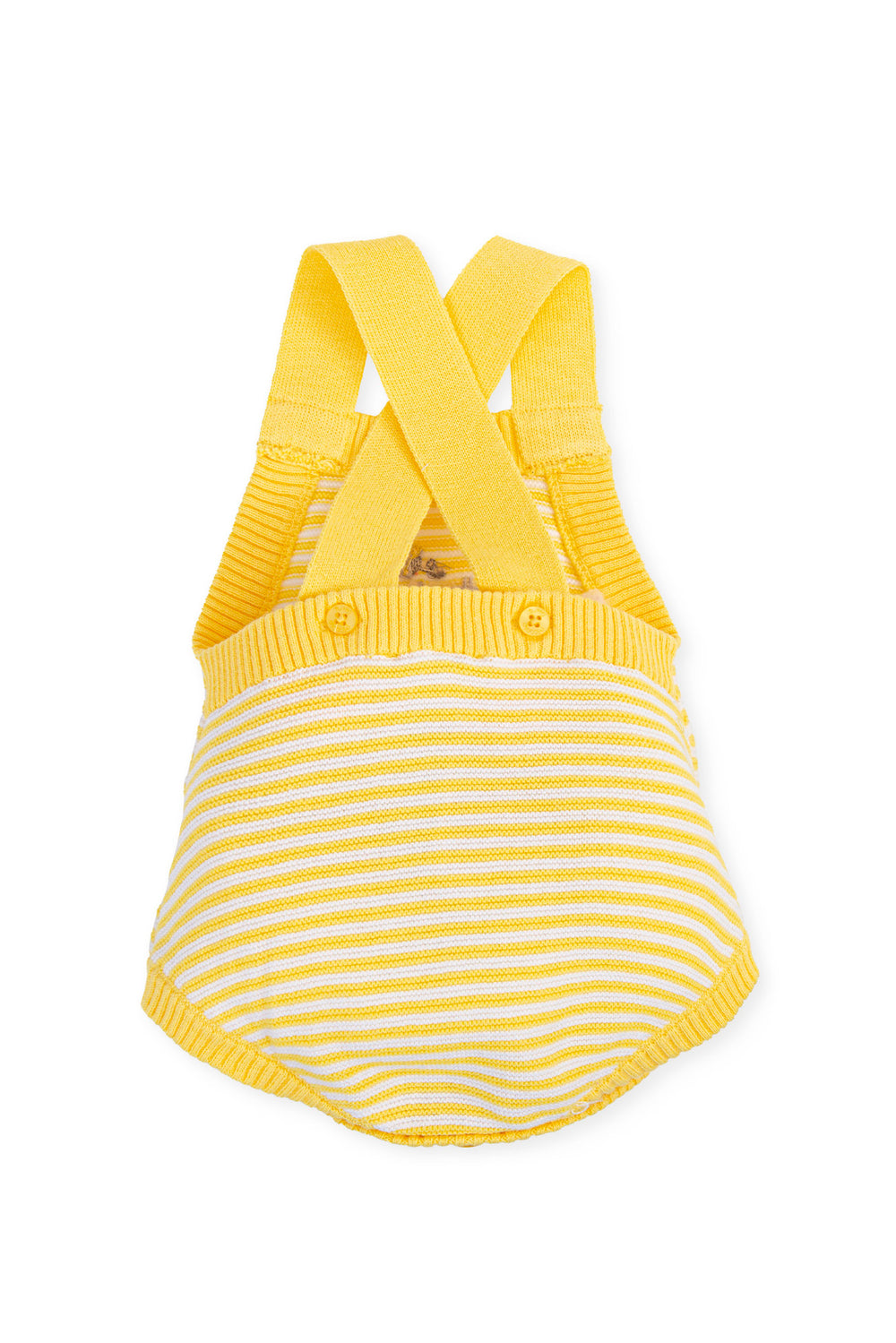 Tutto Piccolo "Ari" Yellow Striped Knit Romper | Millie and John