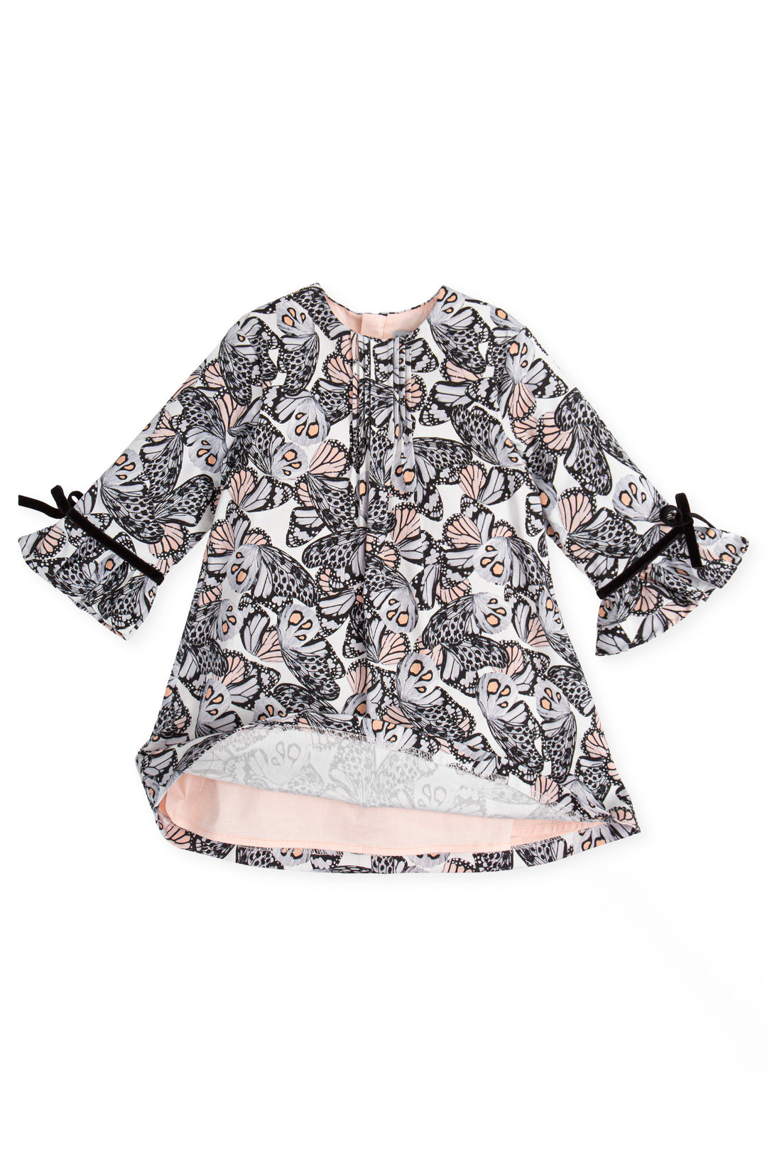 Tutto Piccolo "Navie" Grey Butterfly Dress & Socks | Millie and John