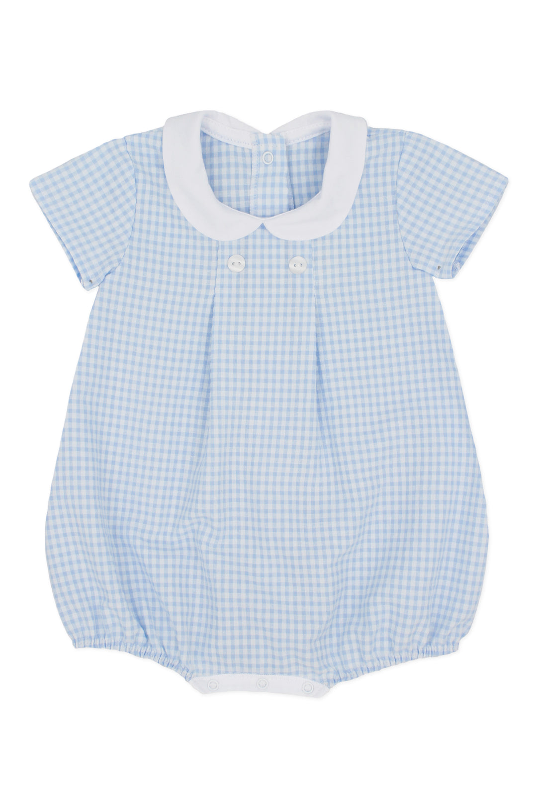 Rapife "Percy" Blue Gingham Romper | Millie and John