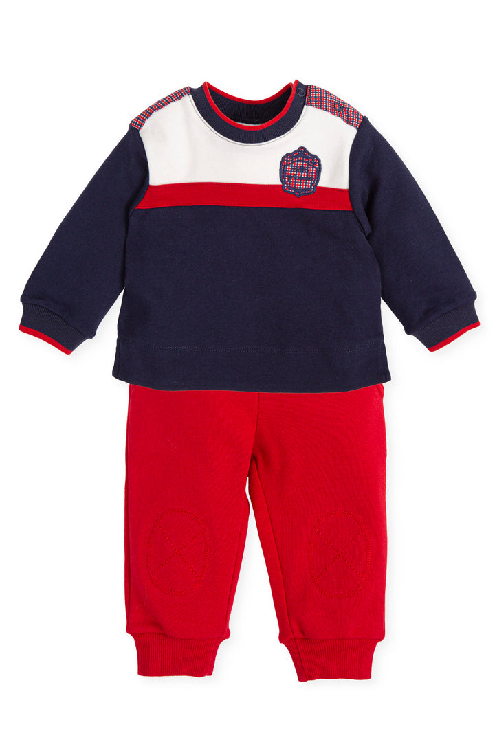 Tutto Piccolo "Ronan" Navy & Red Tracksuit | Millie and John