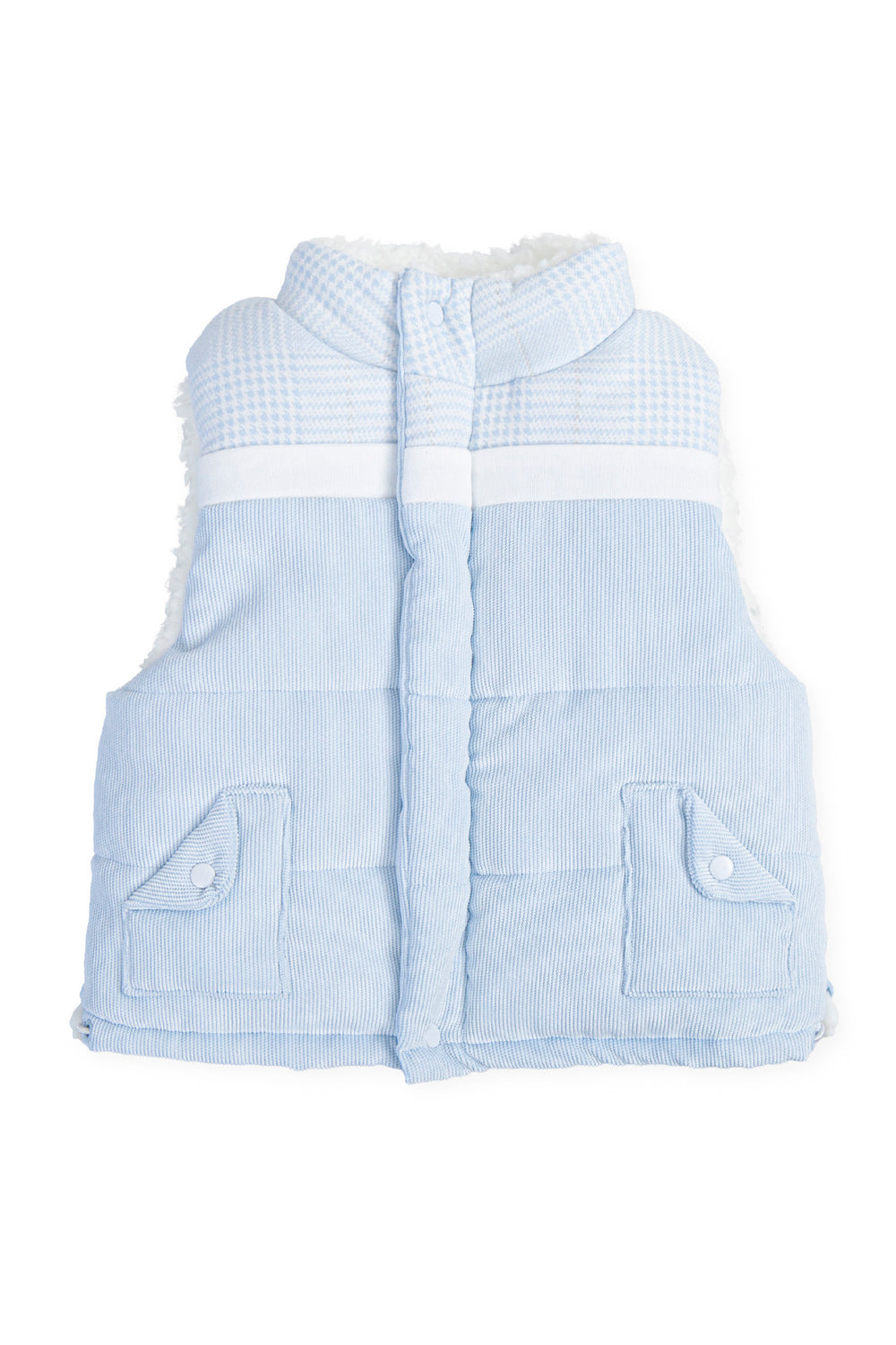 Tutto Piccolo "Arthur" Blue Cord Sherpa Lined Gilet | Millie and John