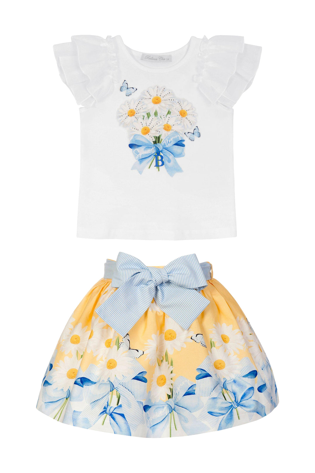 Balloon Chic "Mirabelle" Lemon Daisy Print Top & Skirt | Millie and John