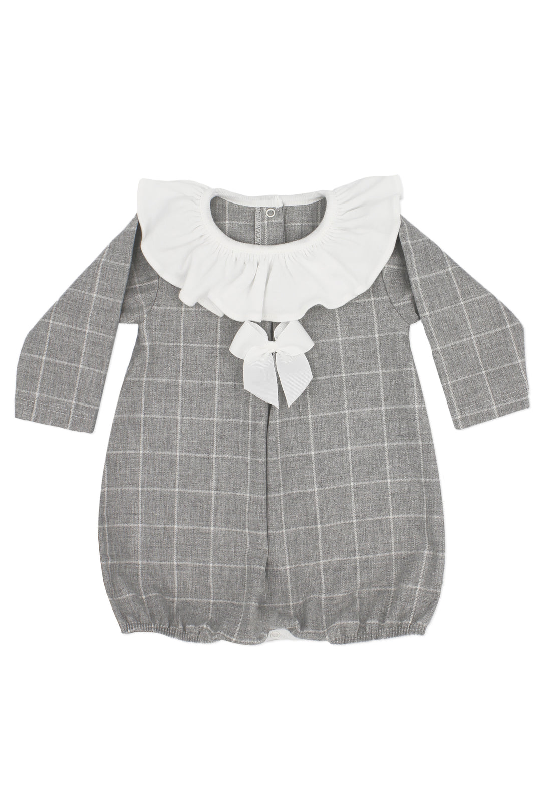 Rapife "Charlotte" Grey Checked Romper | Millie and John