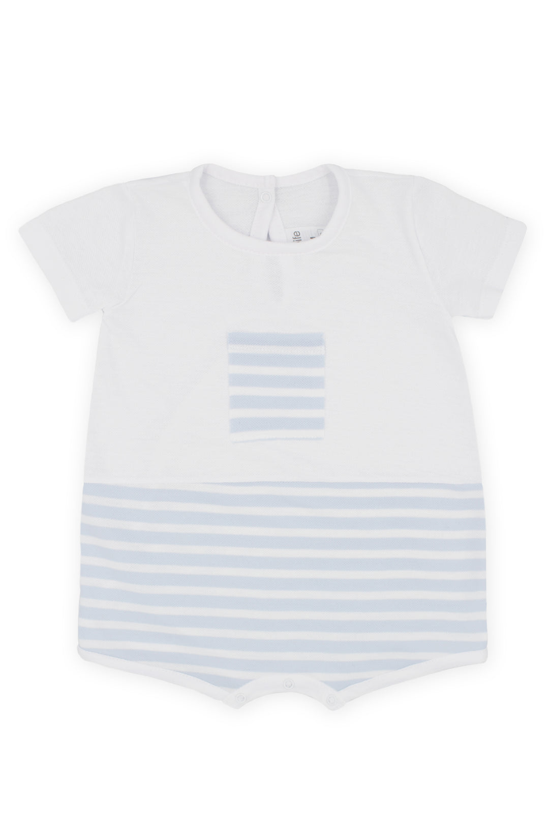 Rapife PREORDER "Coby" Blue Striped Piqué Romper | Millie and John